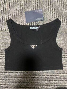 Prada Black Cropped Tank Top